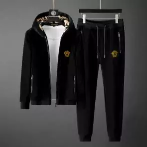 versace jogging homme jeans couture hoodie double faced velvet black v2023